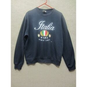 Lemon Collection Italia Roma Sweatshirt Navy Blue XL Crew Neck Pullover Graphic